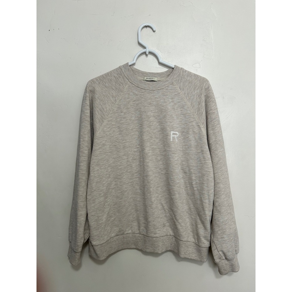 Ragdoll Los Angeles Womens Small Oatmeal Heather Logo Crewneck Sweatshirt Raglan